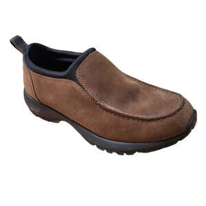 Lands' End Brown Suede All Weather Slip-On Moccasin Women's Size 8.5
